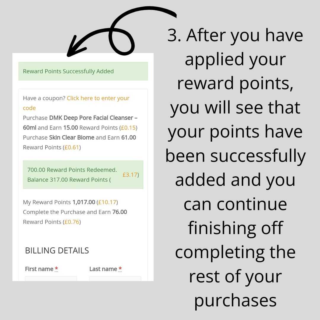 Redeem you reward points 3.