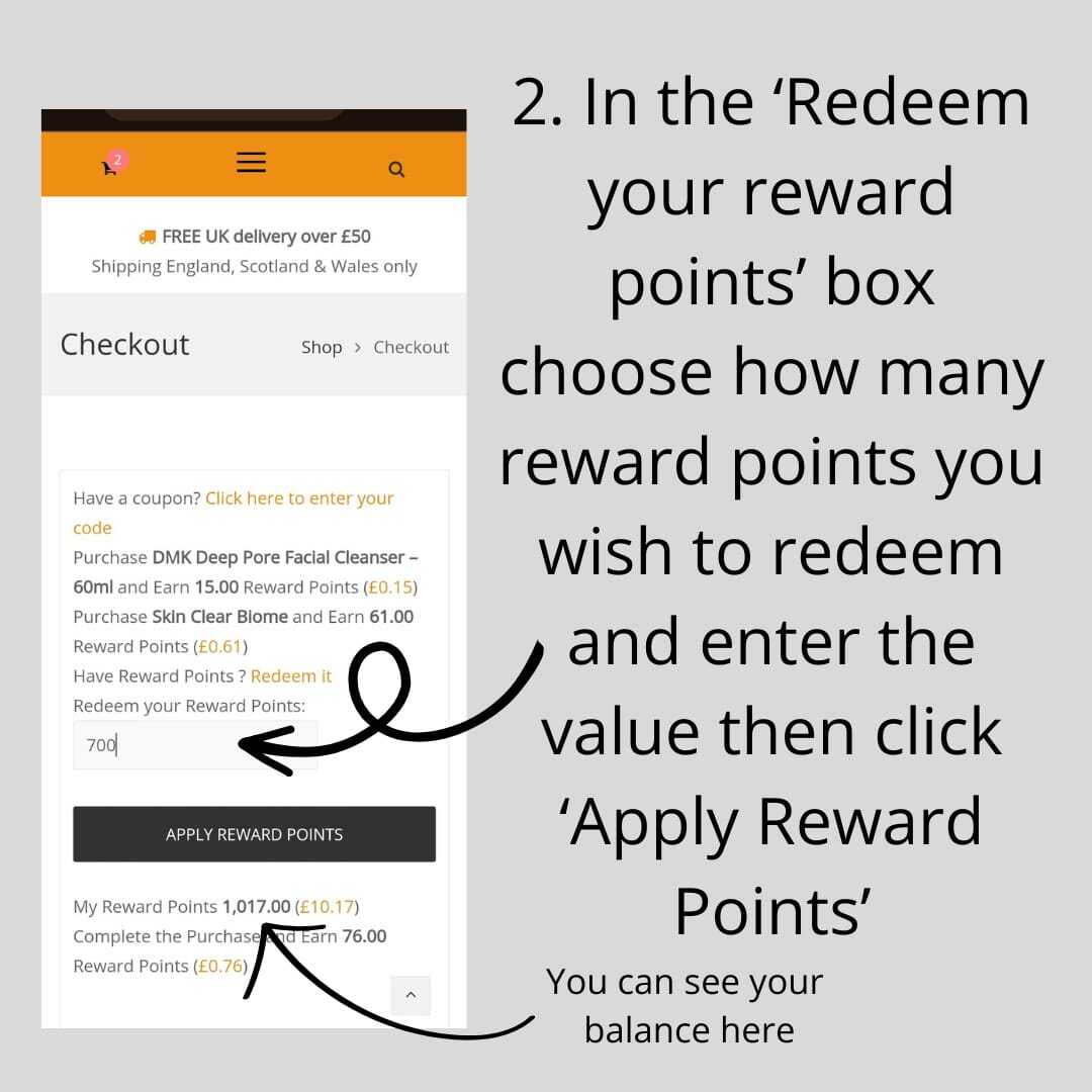 Redeem reward points 2