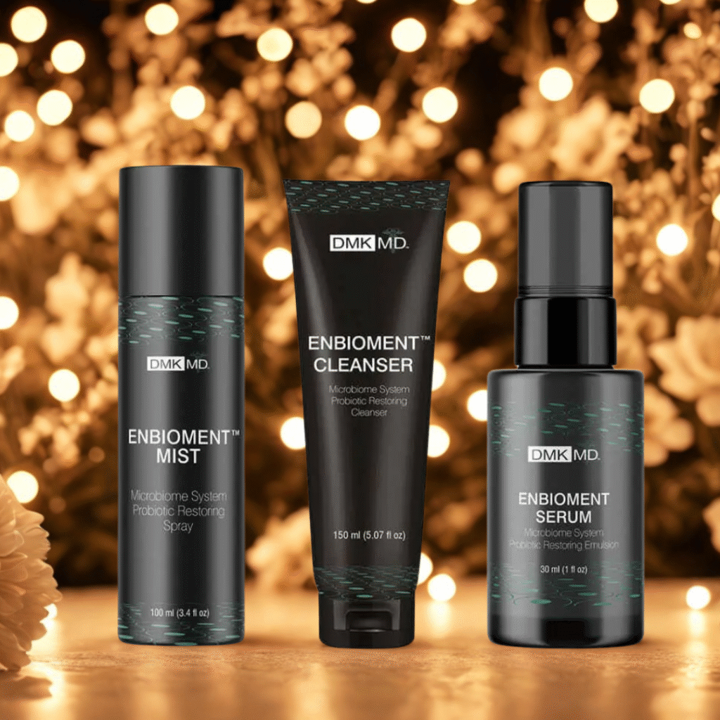 DMK Enbioment Cleanser, DMK Enbioment Mist, DMKM Enbioment Serum, Prebiotic, Probiotic, Postbiotic, Skincare, Healing
