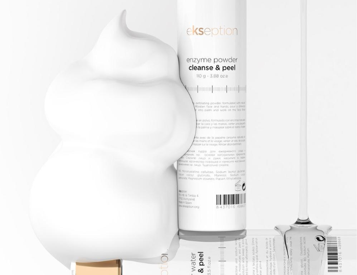 Ekseption Enzyme Powder Cleanse and Peel, face wash, face powder for cleansing, cleanser, moisturisers, Ekseption Skincare, barrier support, skin renewal,