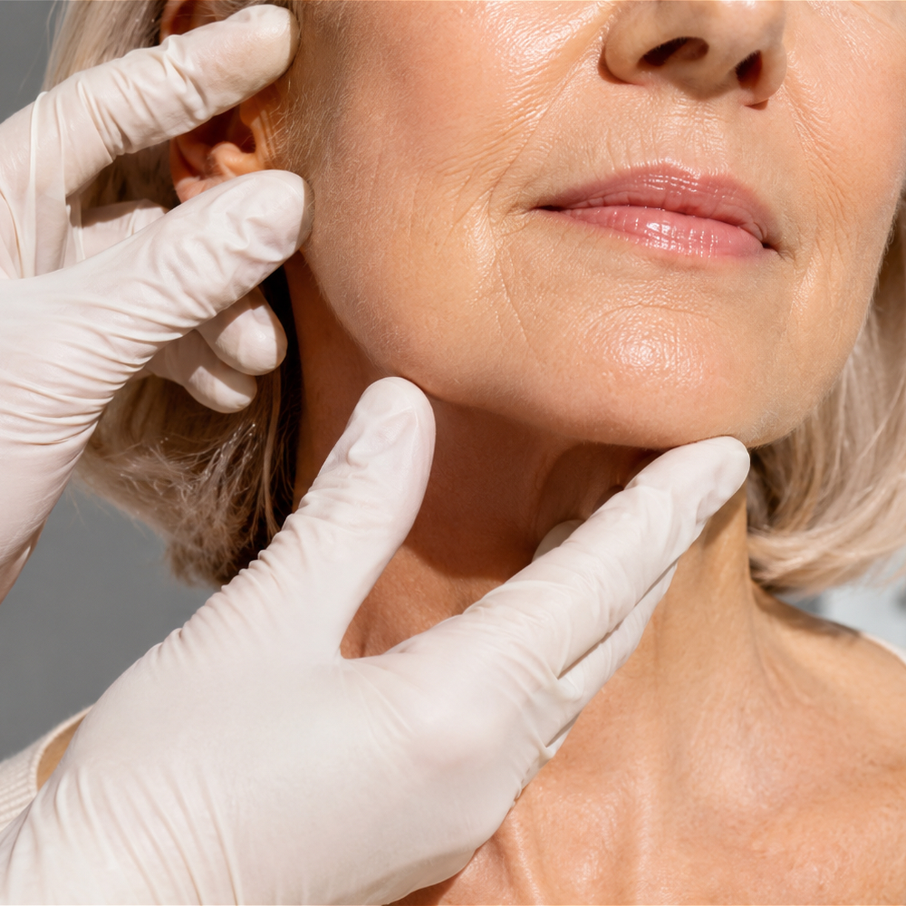 Professional skin analysis and understanding visible skin concerns at The Beauty Bistro. Professional examining facial skin during a skin assessment, professional choosing personalised skin treatments, skin barrier dysfunction